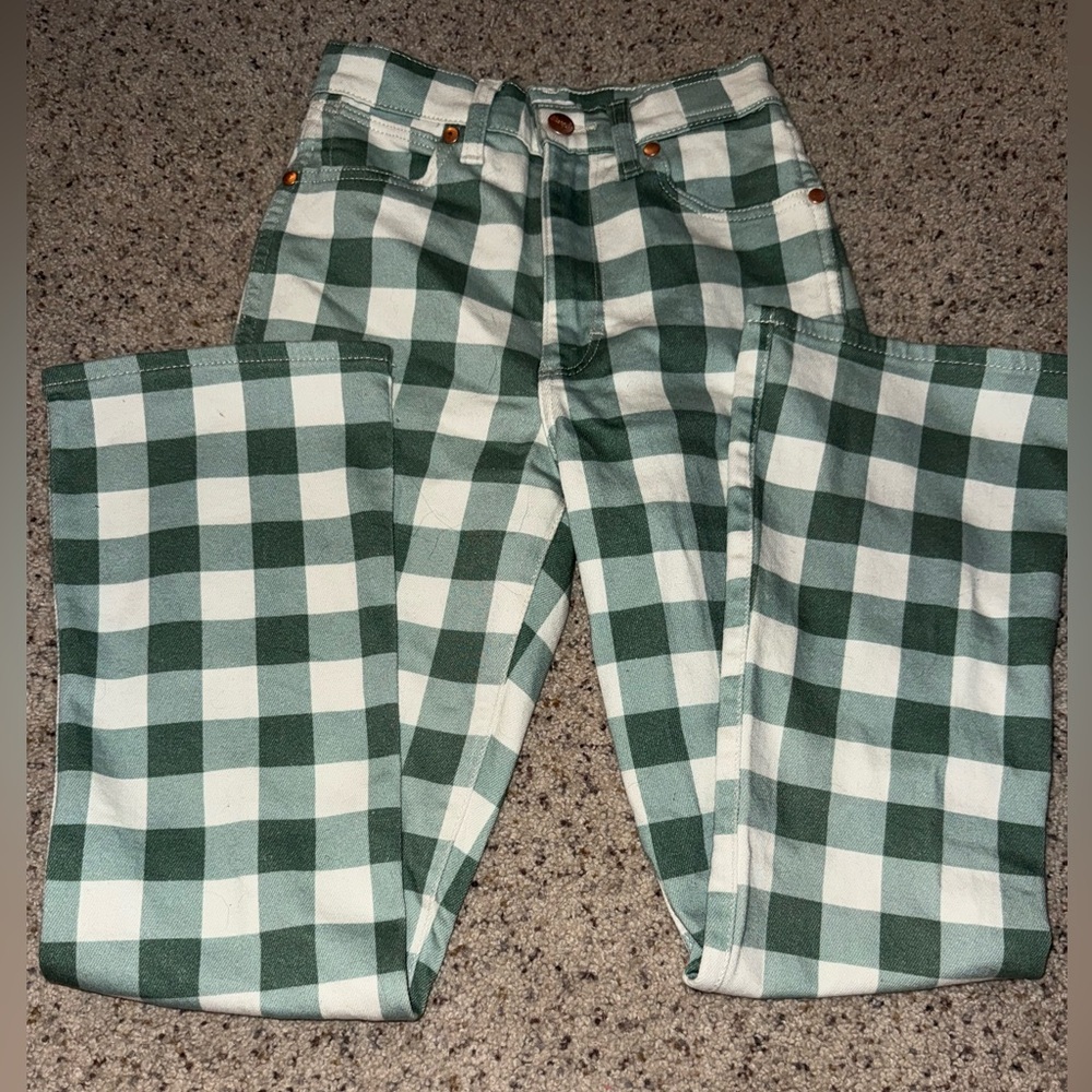 Women’s Wrangler Green Checkered Pants